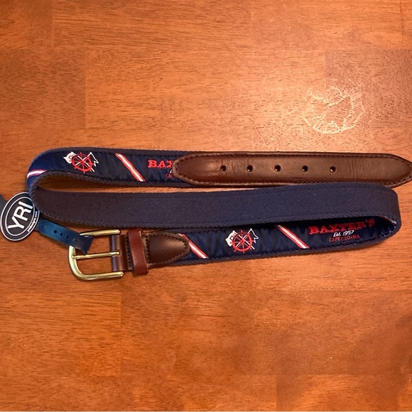 Cape Cod Nautical Sailing Belt Baxter's Iconic Hyannis Restaurant Size 34 NWT - Picture 5 of 5